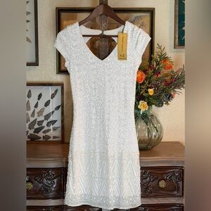 Monash Apparel ivory/cream sequin bodycon mini dress